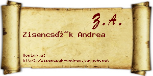 Zisencsák Andrea névjegykártya